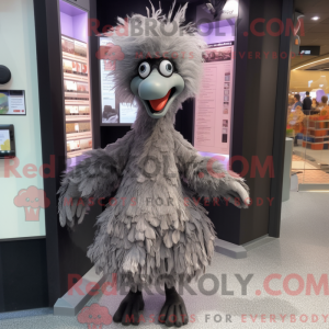 Grå Emu-maskotdraktfigur...