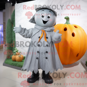 Grå græskar maskot kostume...