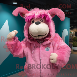 Rosa Yak-maskotdraktfigur...
