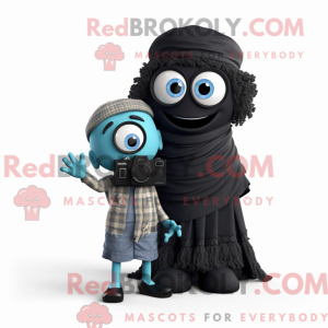 Sort kamera maskot kostume...