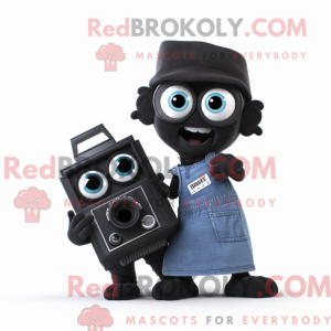 Sort kamera maskot kostume...