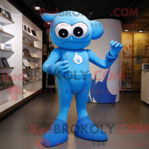 Blue Superhero mascot...