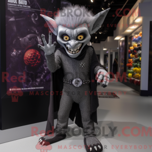 Grå vampyr maskot kostume...