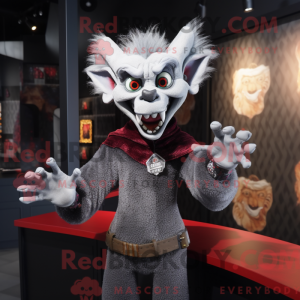Grå vampyr maskot kostume...