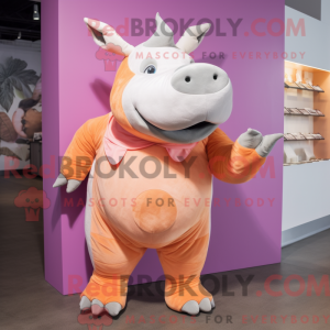 Peach Rhinoceros maskot...