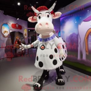 Fantasia de mascote de vaca com saia circular e relógios - Mascotes de vaca - REBROKO_310689 - RedBrokoly.com