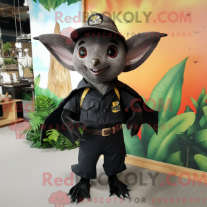 Sort frugt flagermus maskot...