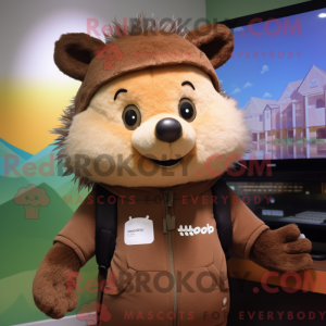 Brun pindsvin maskot...