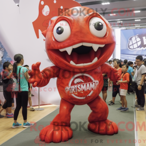 Red Piranha mascot costume...