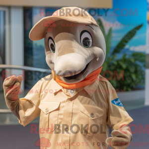 Tan Dolphin-mascottekostuum...