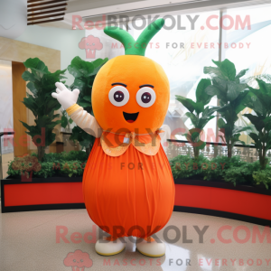 Orange reddik maskot drakt...