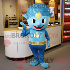 Sky Blue Pot Of Gold maskot...