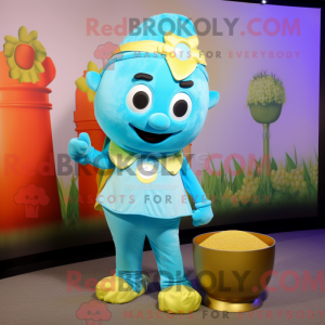Sky Blue Pot Of Gold maskot...