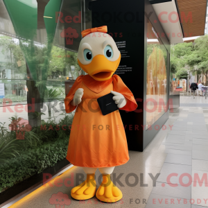 Orange Duck maskot kostume...