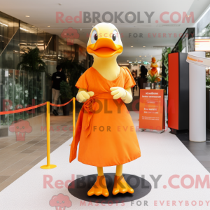 Orange Duck maskot kostume...