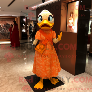 Orange Duck maskot kostume...
