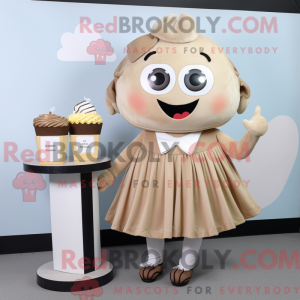 Beige Cupcake maskot...