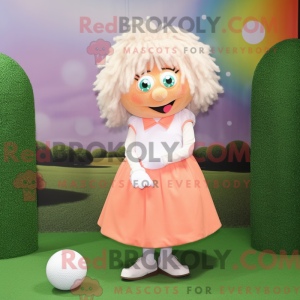 Peach Golf Ball maskot...