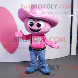 Rosa hjerte maskot kostyme...