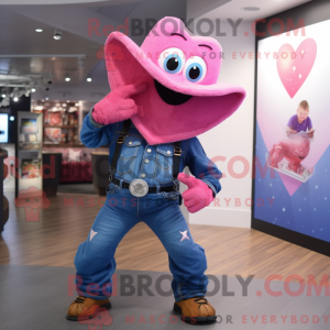 Rosa hjerte maskot kostyme...