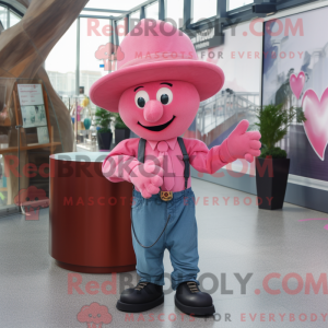 Pink Heart maskot kostume...