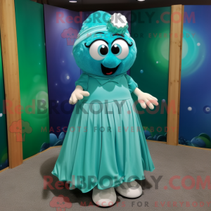 Turquoise Golf Ball mascot...