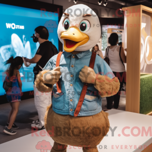 Brown Swan mascot costume...