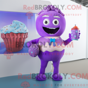 Lila Cupcake Maskottchen...