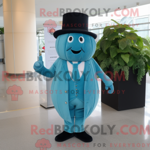 Cyan Squash maskot kostume...