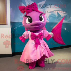 Magenta Sverdfisk Maskot...