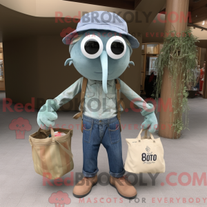Olive Squid-mascottekostuum...