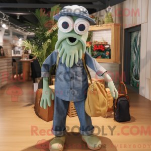 Olive Squid-mascottekostuum...