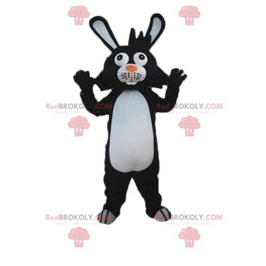 Black and white rabbit mascot with big ears - Redbrokoly.com