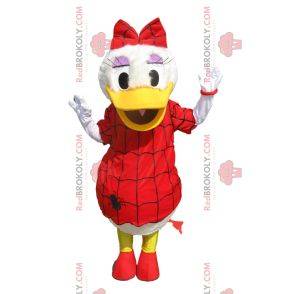 Mascotte de Daisy avec une robe rouge d'Halloween