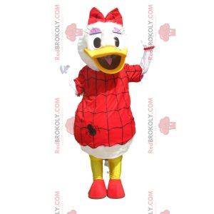 Mascotte de Daisy avec une robe rouge d'Halloween