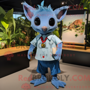 Blue Fruit Bat maskot...