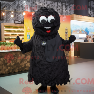 Sort lasagne maskot kostume...