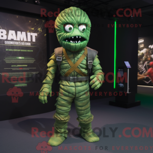 Green Mummy mascot costume...
