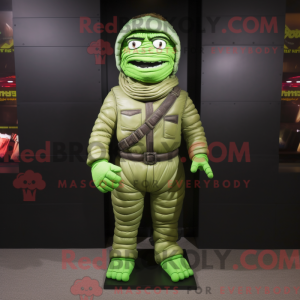 Green Mummy mascot costume...