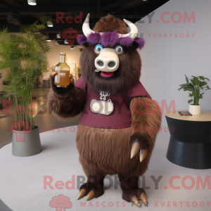 Brown Yak mascottekostuum...