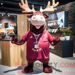 Maroon Elg-maskotdraktfigur...