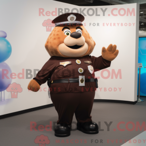 Brown Police Officer mascot...