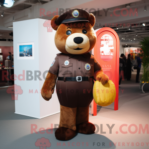 Brown Police Officer mascot...