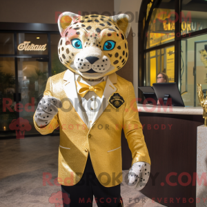 Gull Jaguar maskot kostyme...