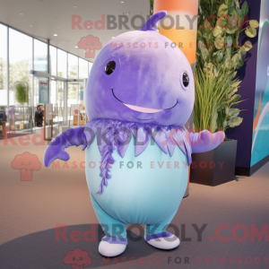 Lavender Narwhal mascot...