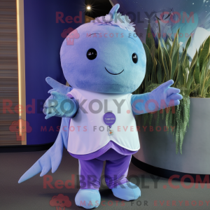 Lavendel Narhval maskot...