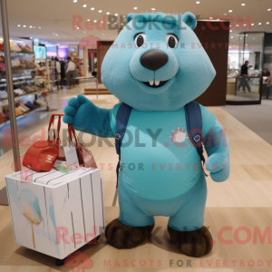 Cyan Beaver Maskottchen...
