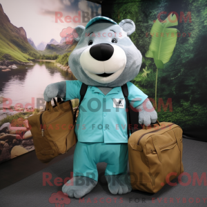 Cyan Beaver Maskottchen...