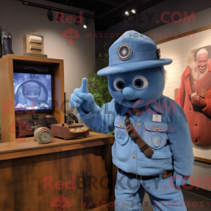 Blue Sniper maskot kostume...