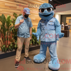 Blue Sniper maskot kostume...